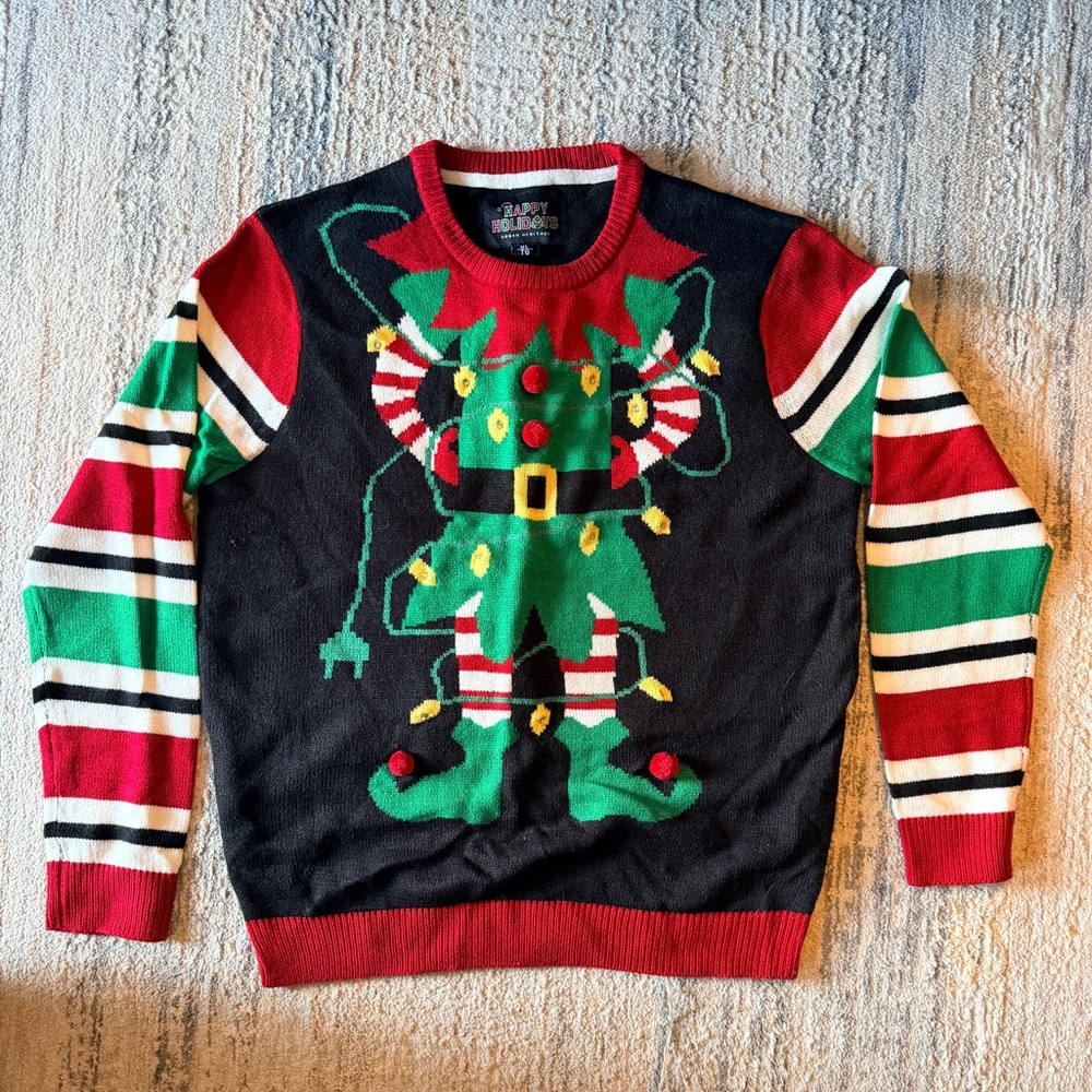 Urban Heritage Elf Light Up Sweater - Ugly Christmas Sweater